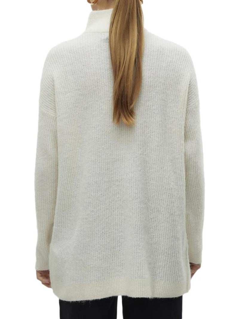 Camisola Vero Moda Mili com Fecho 1/4 para Mulher Branco - Kiabi
