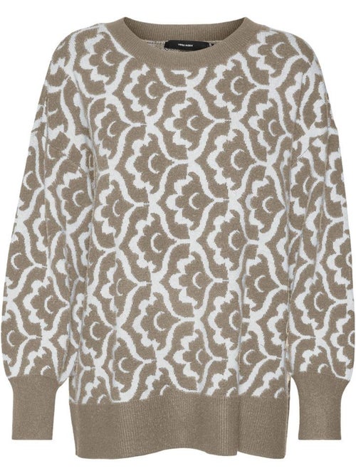Camisola Vero Moda Nancy Castanha e Branca para Mulher - Kiabi Camisola Vero Moda Nancy Castanha e Branca para Mulher - Kiabi