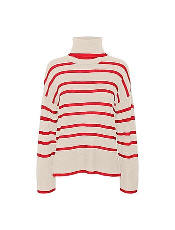 Camisola Vero Moda Saba Bege/Vermelha para Mulher