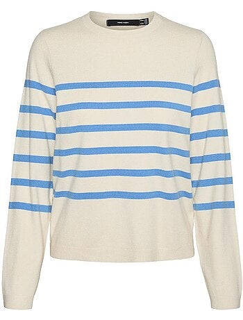 Camisola Vero Moda Saba para Mulher em Cru e Azul