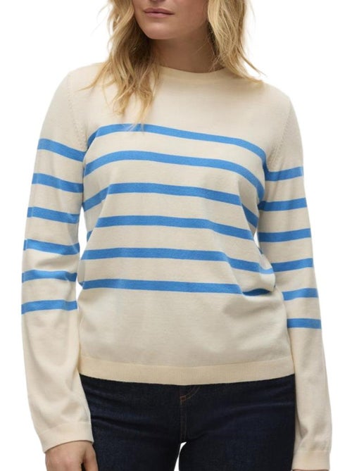 Camisola Vero Moda Saba para Mulher em Cru e Azul - Kiabi