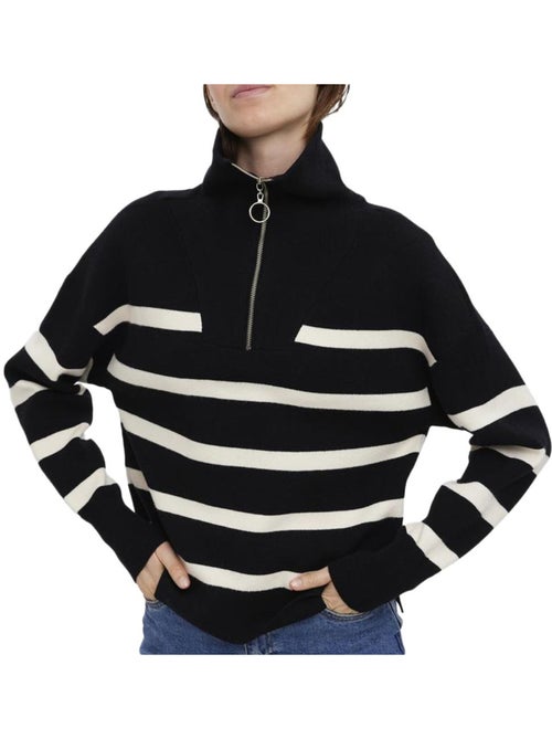 Camisola Vero Moda Saba para Mulher em Preto e Bege - Kiabi Camisola Vero Moda Saba para Mulher em Preto e Bege - Kiabi