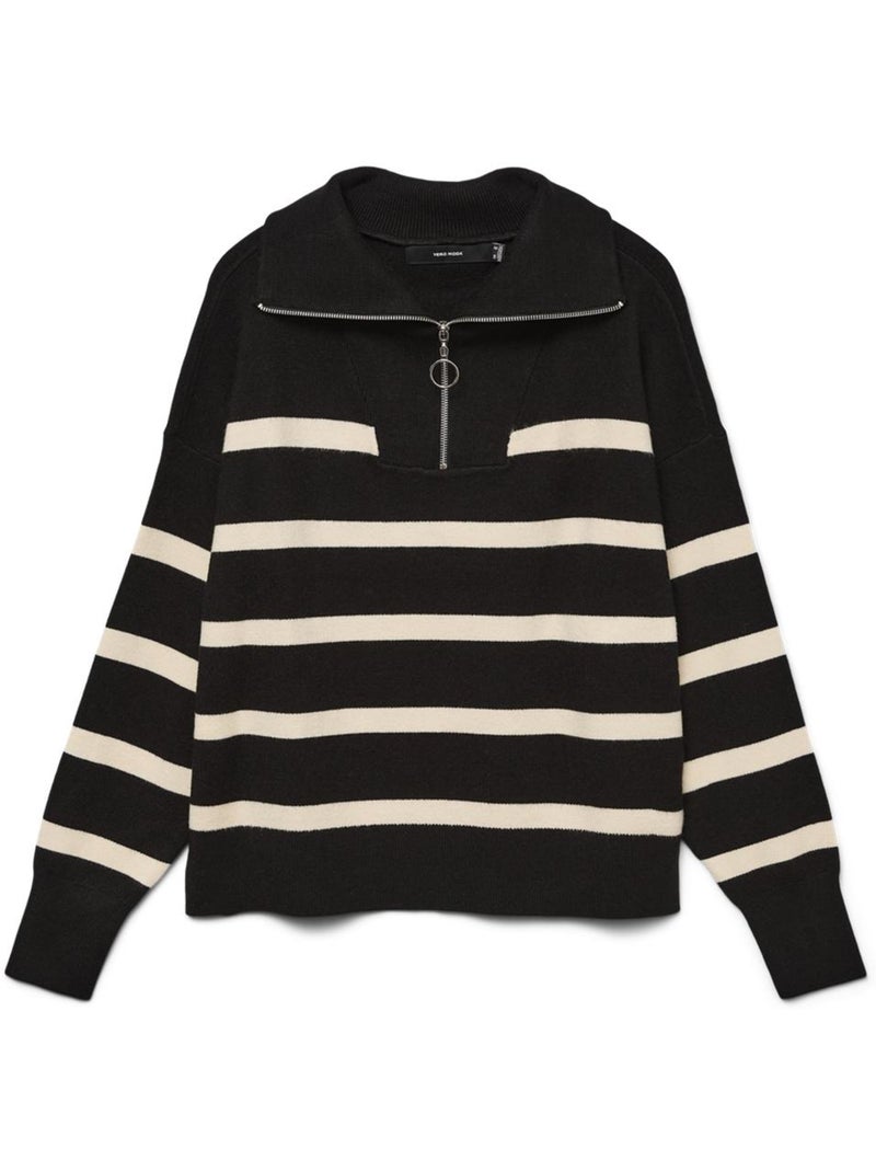 Camisola Vero Moda Saba para Mulher em Preto e Bege Preto - Kiabi