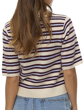 Camisola vero moda vmocanna bege/azul/borgonha para mulher