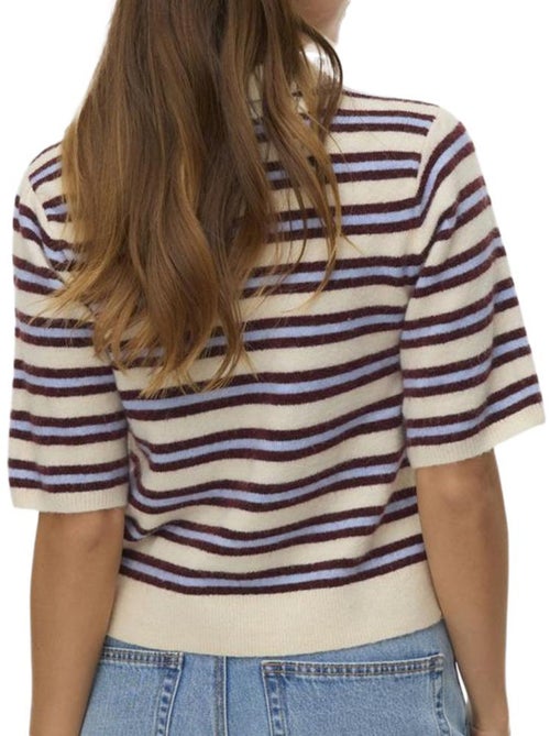 Camisola vero moda vmocanna bege/azul/borgonha para mulher - Kiabi
