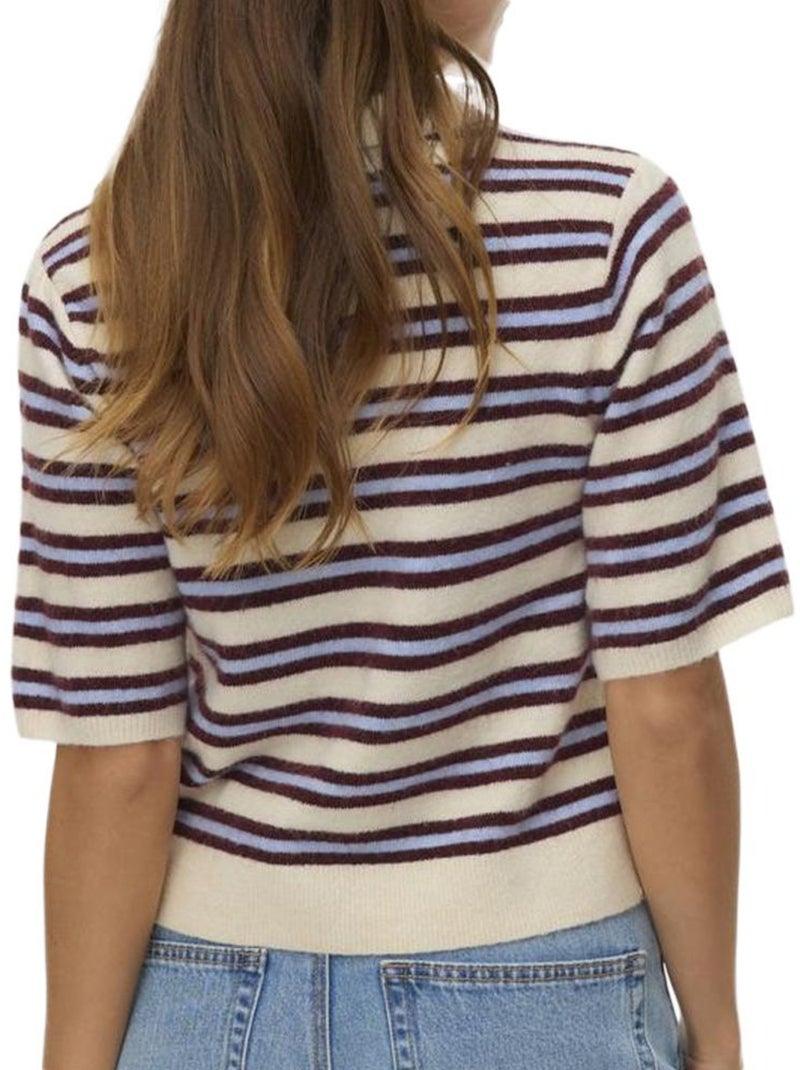 Camisola vero moda vmocanna bege/azul/borgonha para mulher Bege - Kiabi