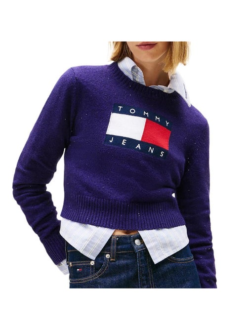 Camisola Violeta Tommy Hilfiger Tjw Sparkle Flag para Mulher - Kiabi