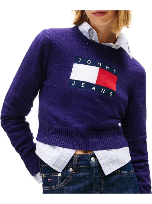 Camisola Violeta Tommy Hilfiger Tjw Sparkle Flag para Mulher - Kiabi