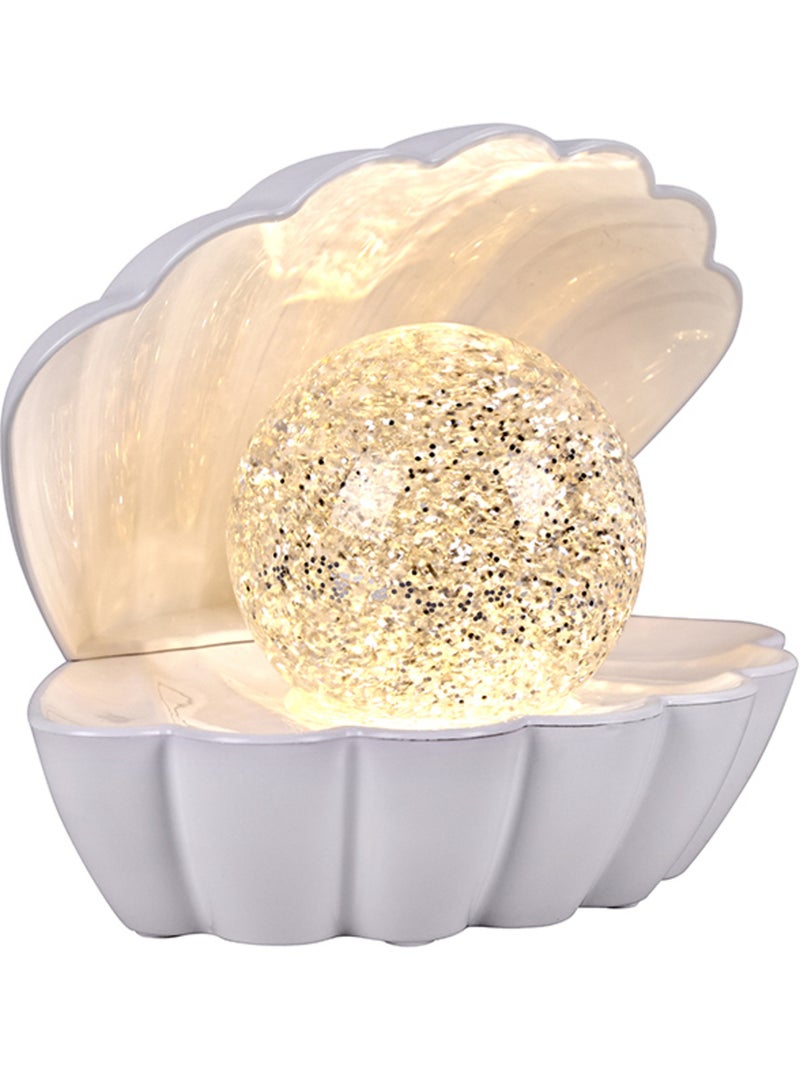 Candeeiro de concha iluminado com efeito brilhante Branco - Kiabi