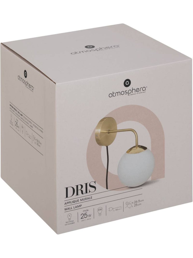 Candeeiro de parede em vidro dourado Branco - Kiabi