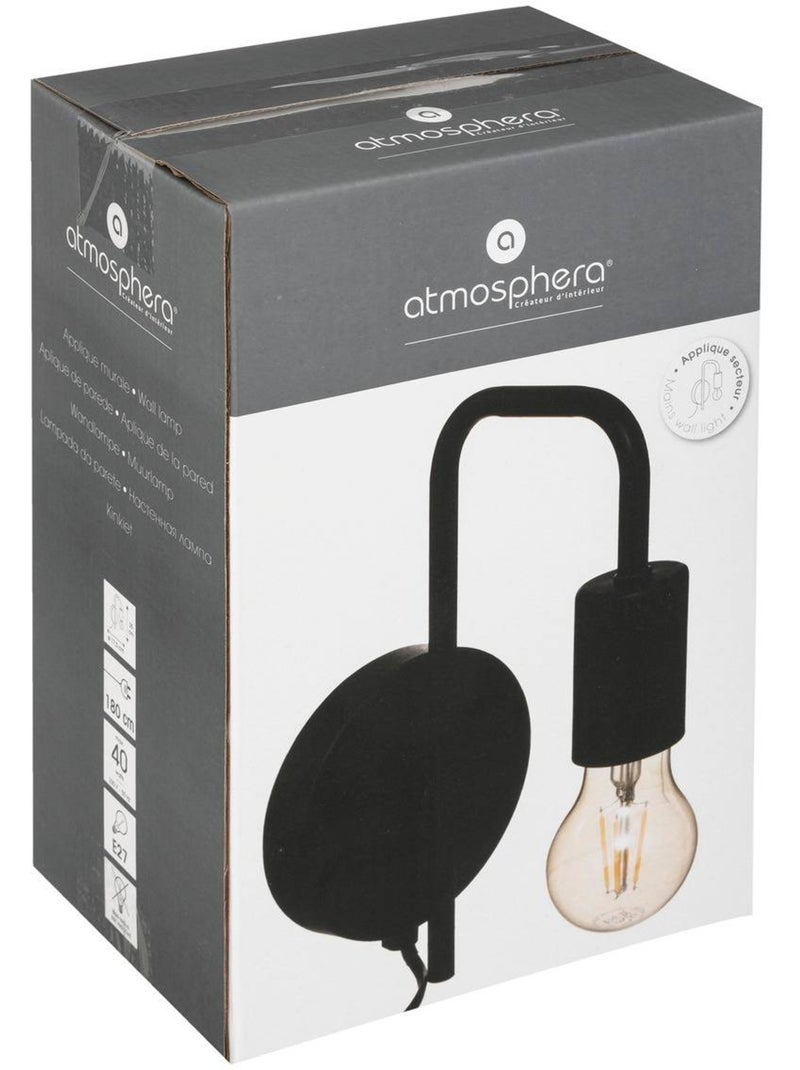 Candeeiro de parede moderno em metal Preto - Kiabi