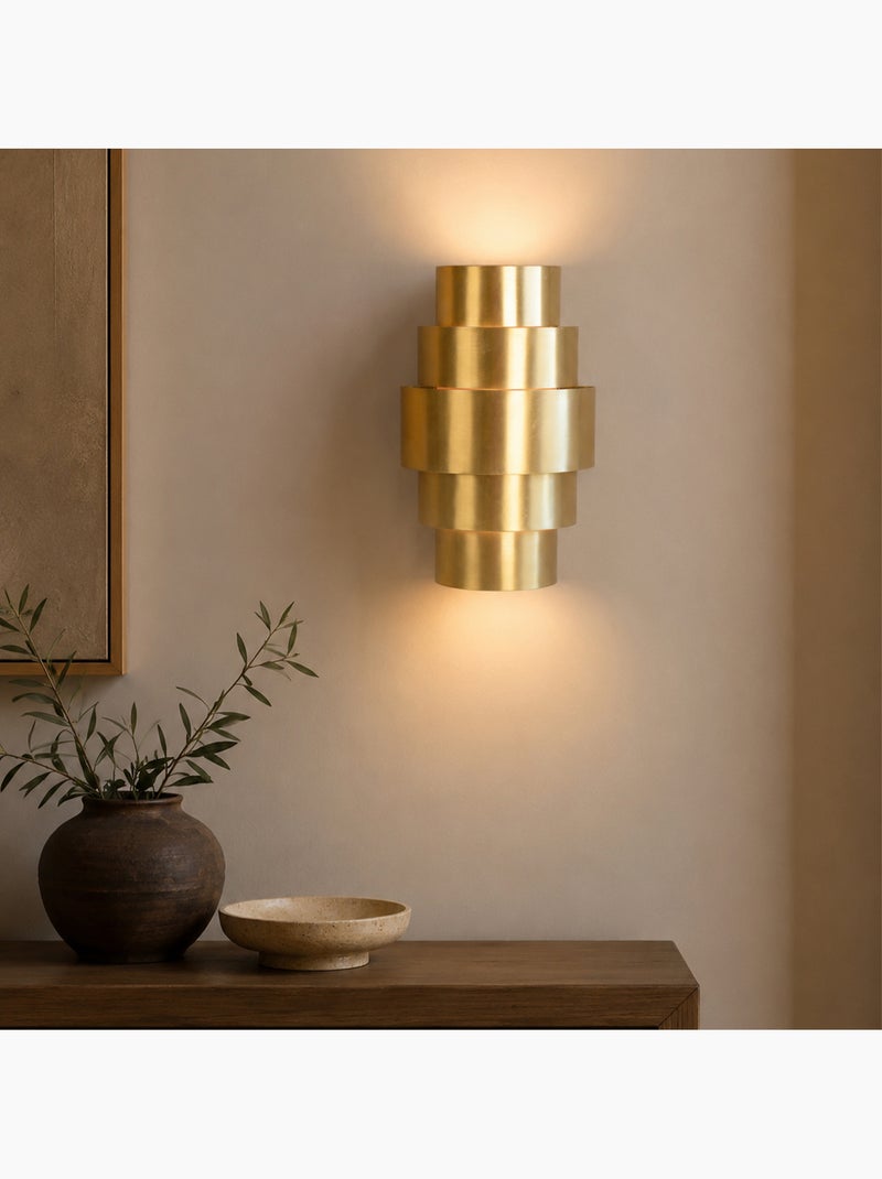 Candeeiro de parede redondeado em latão Dourado/Ouro - Kiabi