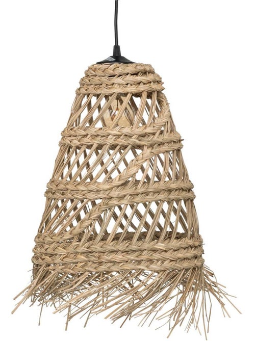 Candeeiro de pé em junco com franjas - Kiabi