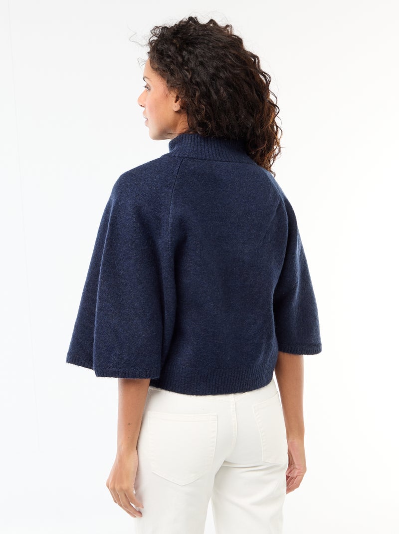 Capa camisola de gola alta Azul - Kiabi