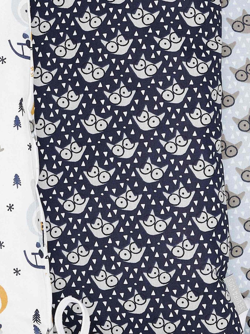 Capa de almofada ajustável em algodão para amarrar | sevira kids Azul-marinho - Kiabi