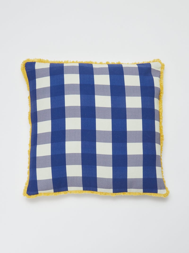 Capa de almofada aos quadrados - Kiabi Home AZUL - Kiabi