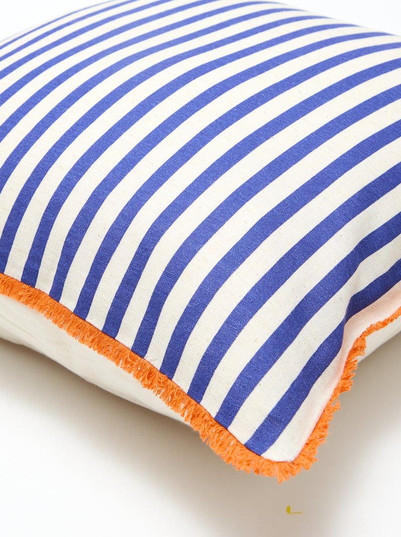 Capa de almofada às riscas - Kiabi Home Azul - Kiabi