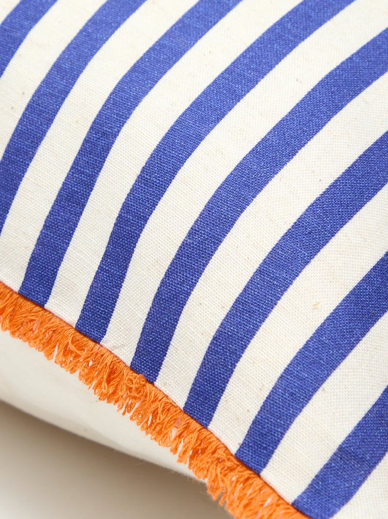 Capa de almofada às riscas - Kiabi Home Azul - Kiabi