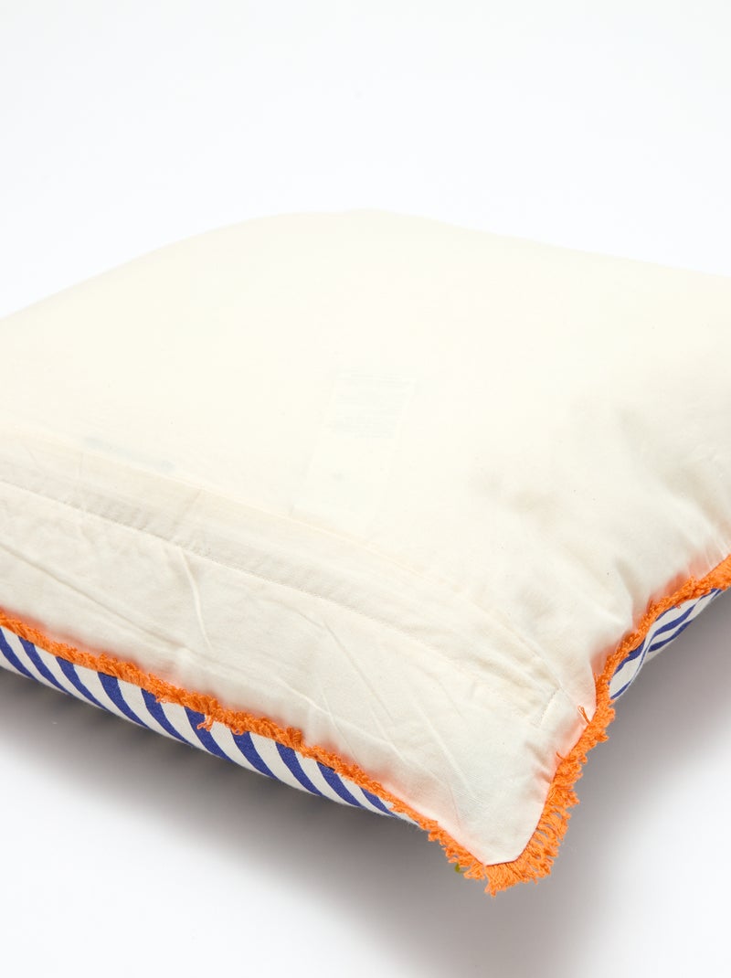 Capa de almofada às riscas - Kiabi Home Azul - Kiabi