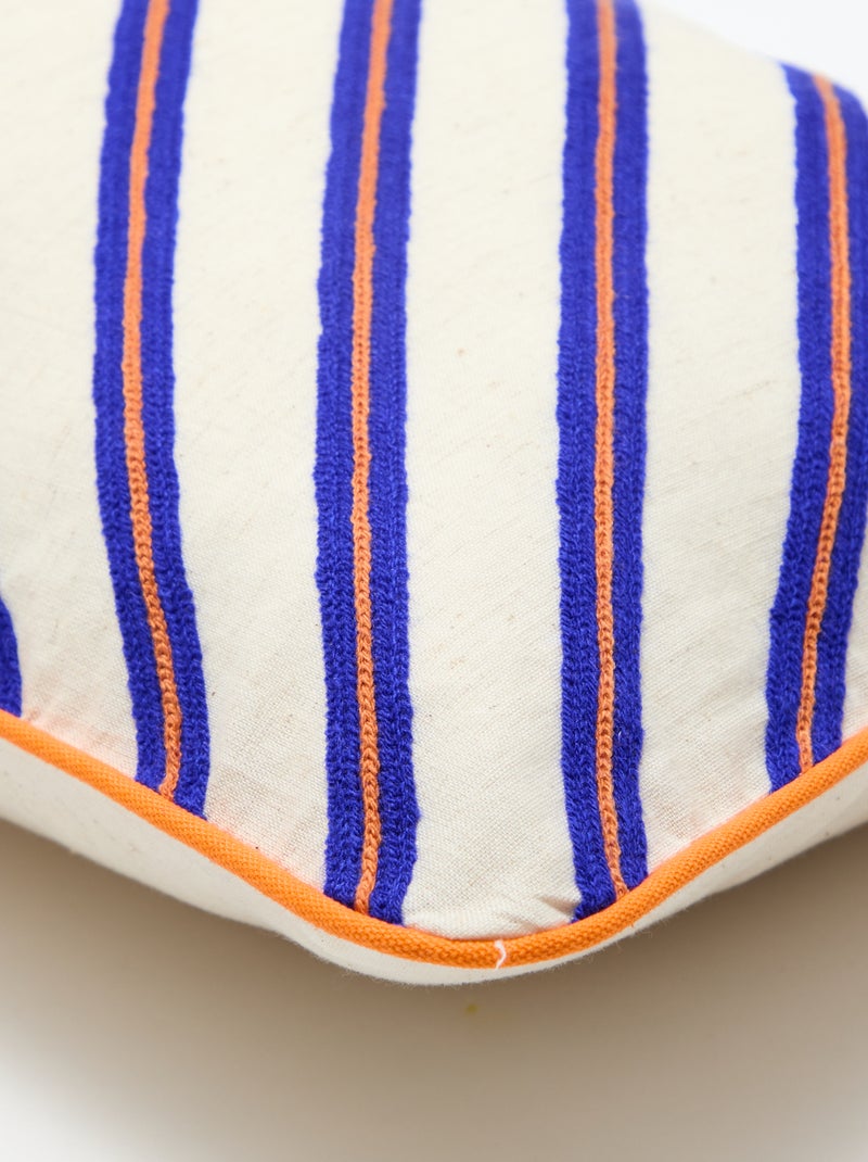 Capa de almofada às riscas (30x50 cm) - Kiabi Home Azul - Kiabi