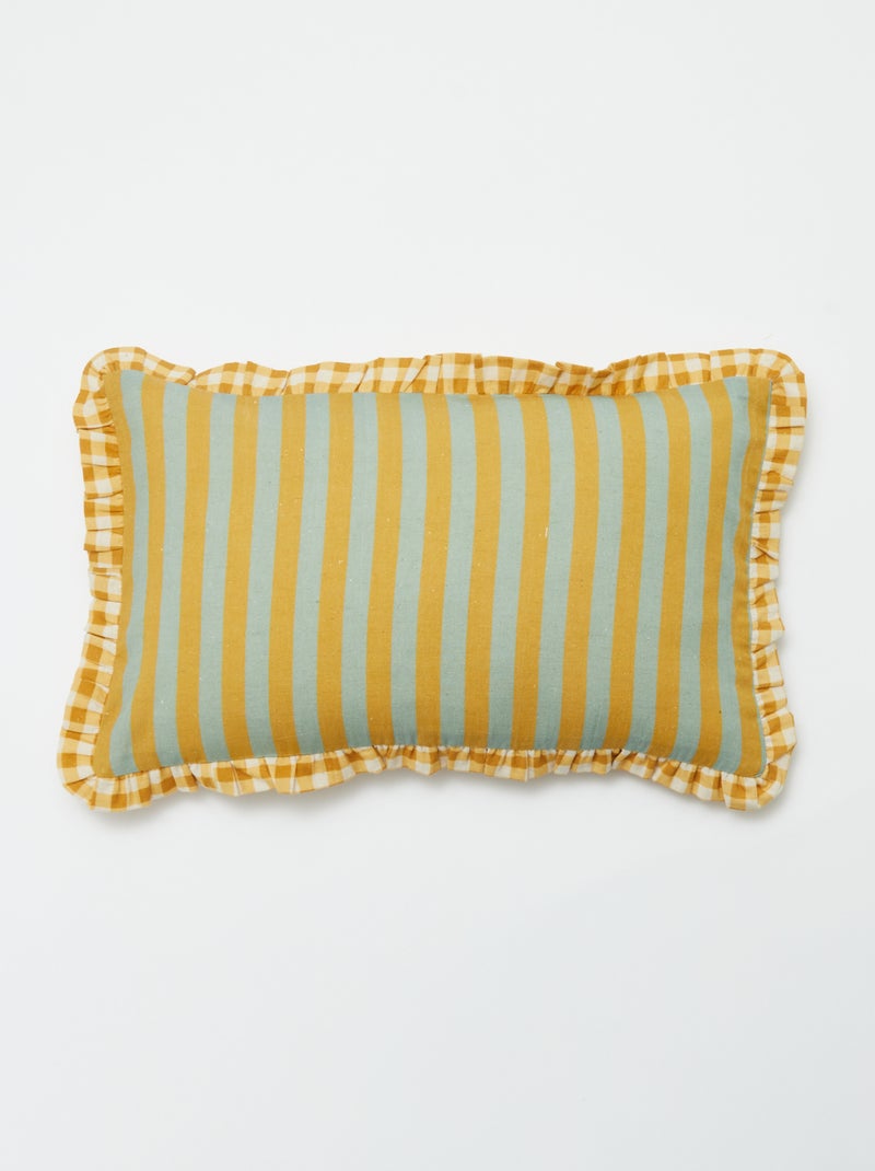 Capa de almofada às riscas (50 x 30 cm) AMARELO - Kiabi