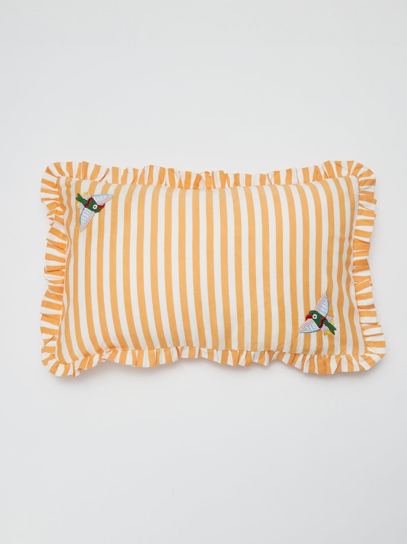 Capa de almofada bordada - Kiabi Home LARANJA - Kiabi