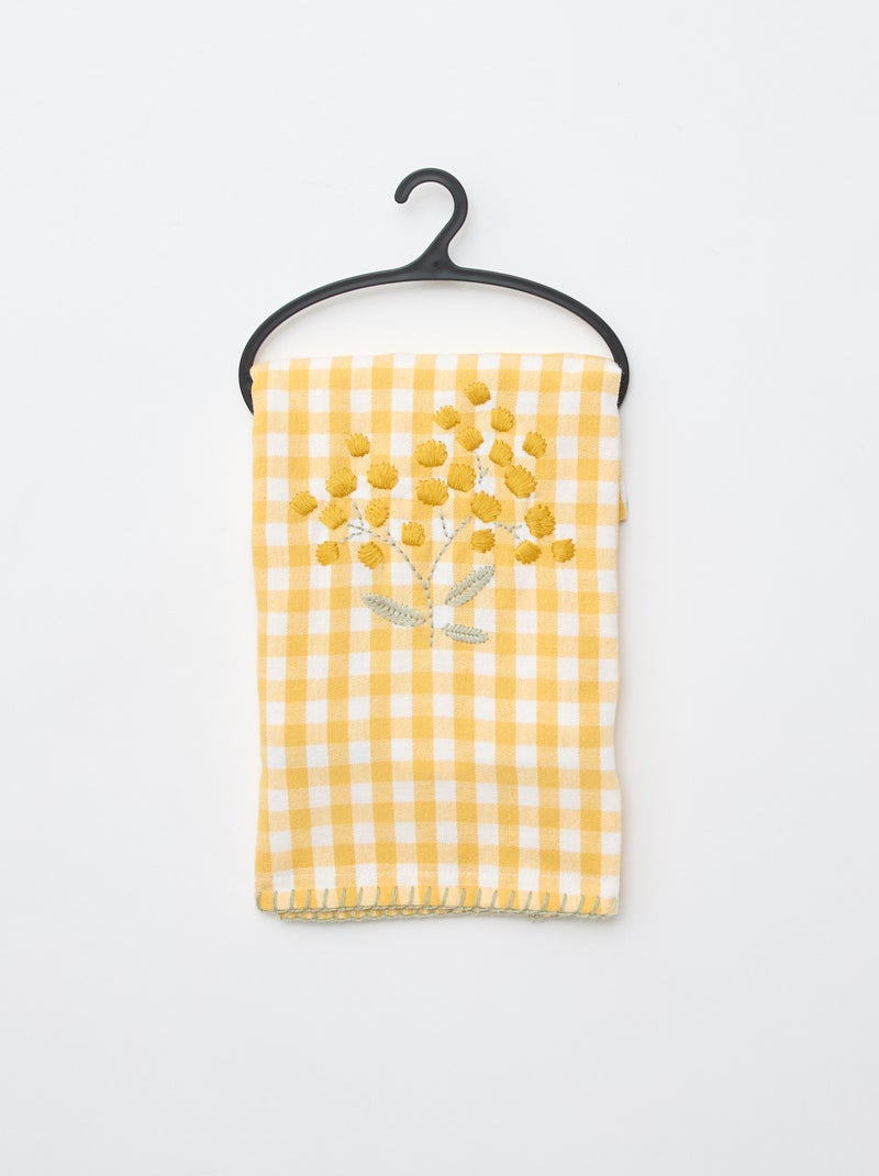Capa de almofada bordada Amarelo - Kiabi