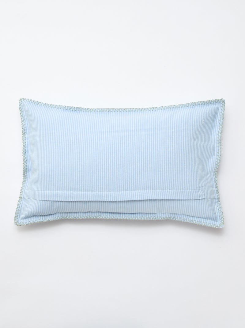 Capa de almofada bordada Azul - Kiabi