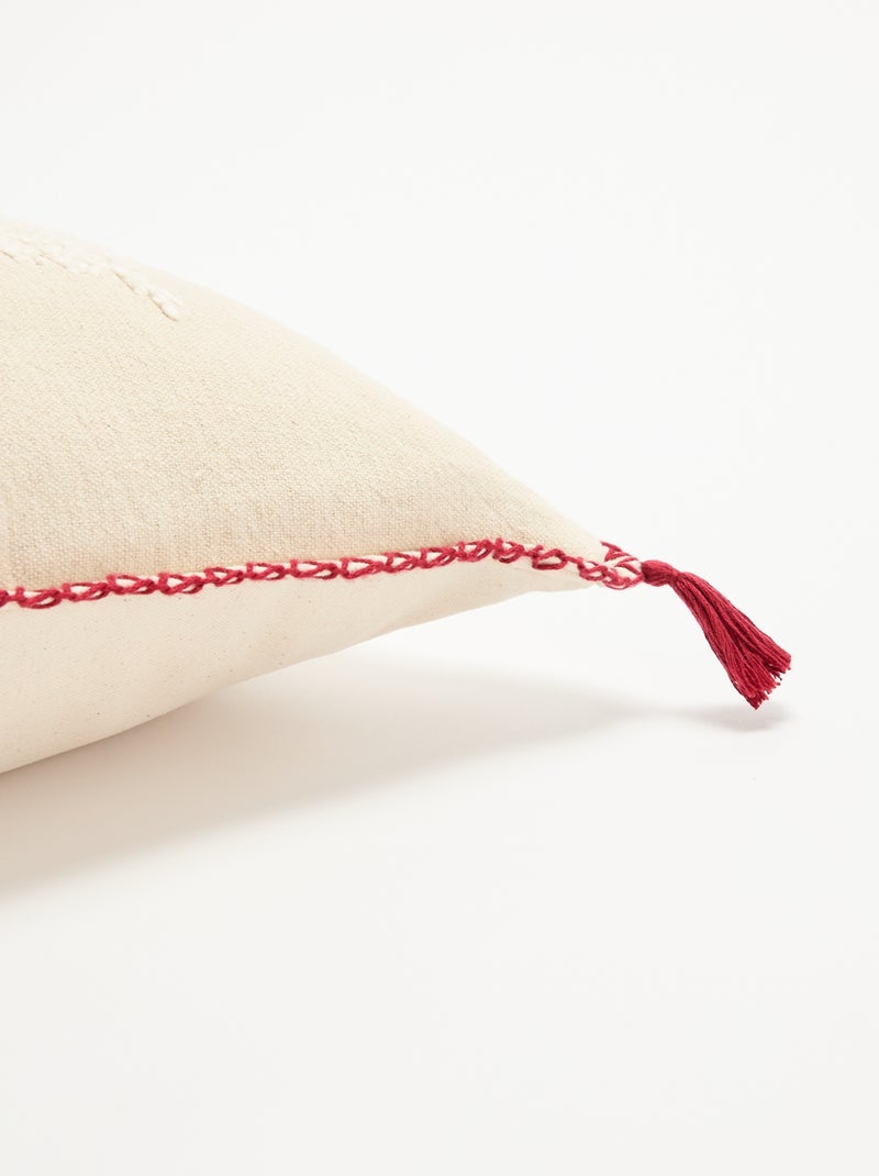 Capa de almofada bordada para o Natal - KIABI Home Cru - Kiabi