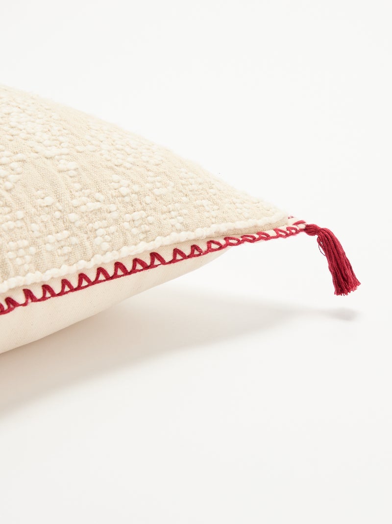 Capa de almofada bordada para o Natal - KIABI Home Cru - Kiabi