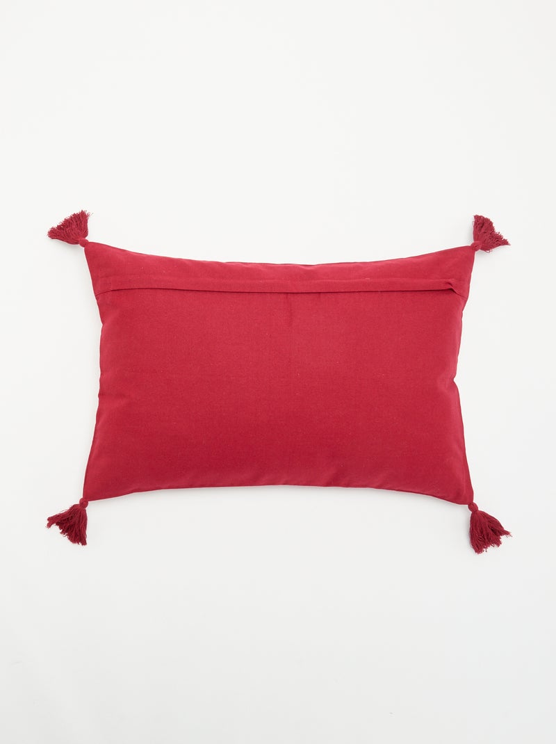 Capa de almofada bordada para o Natal - KIABI Home Vermelho - Kiabi