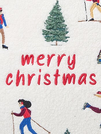 Capa de almofada com bordados 'Natal'