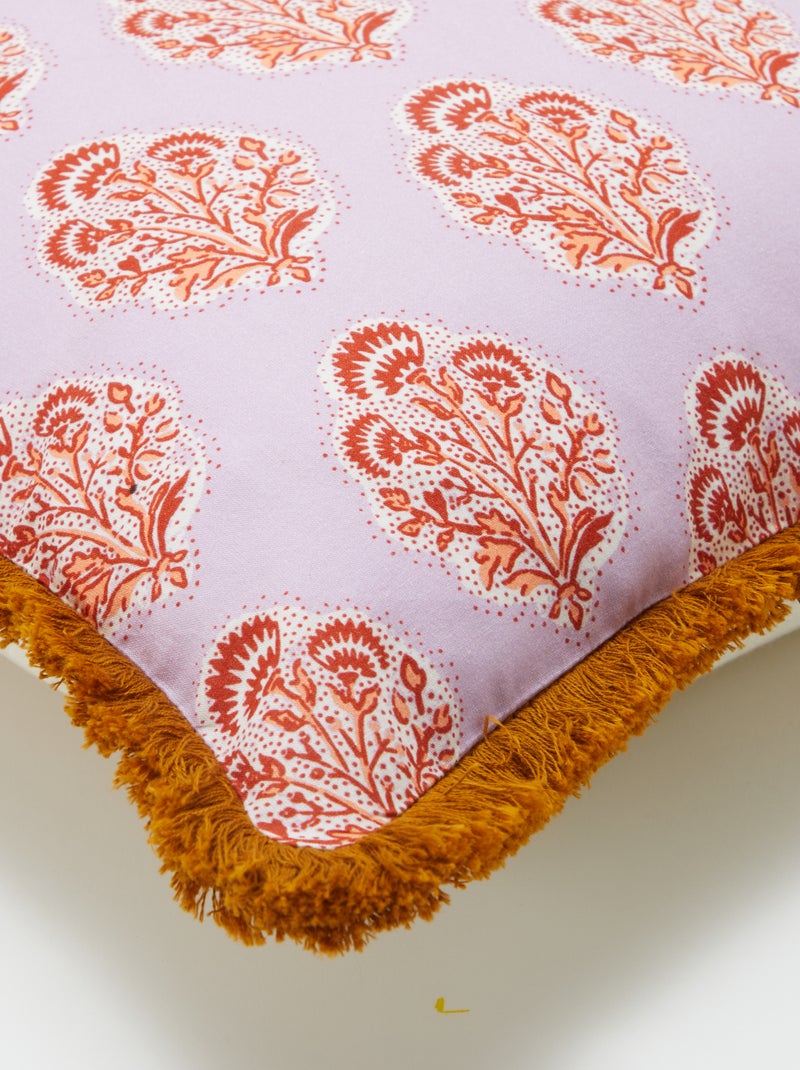 Capa de almofada com franjas (45 x 45 cm) VIOLETA - Kiabi