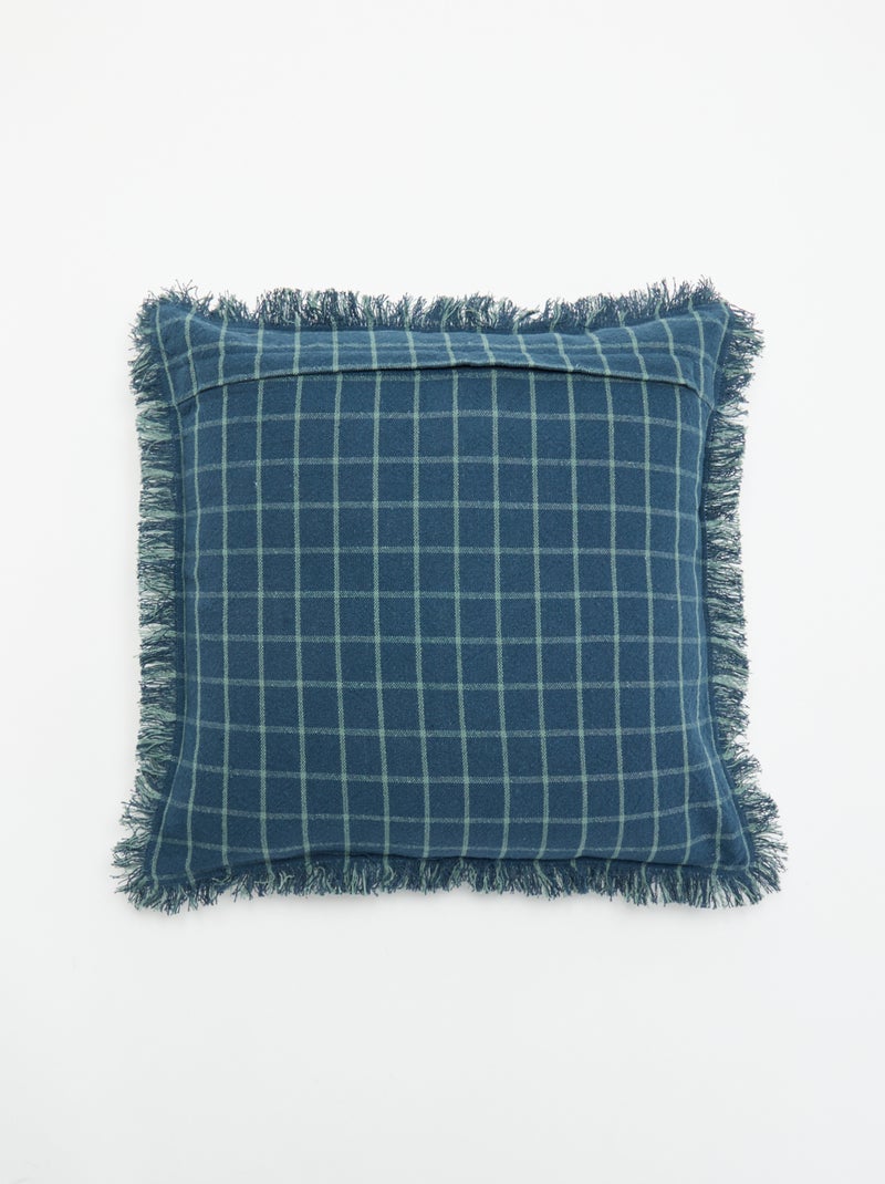 Capa de almofada com franjas Azul - Kiabi