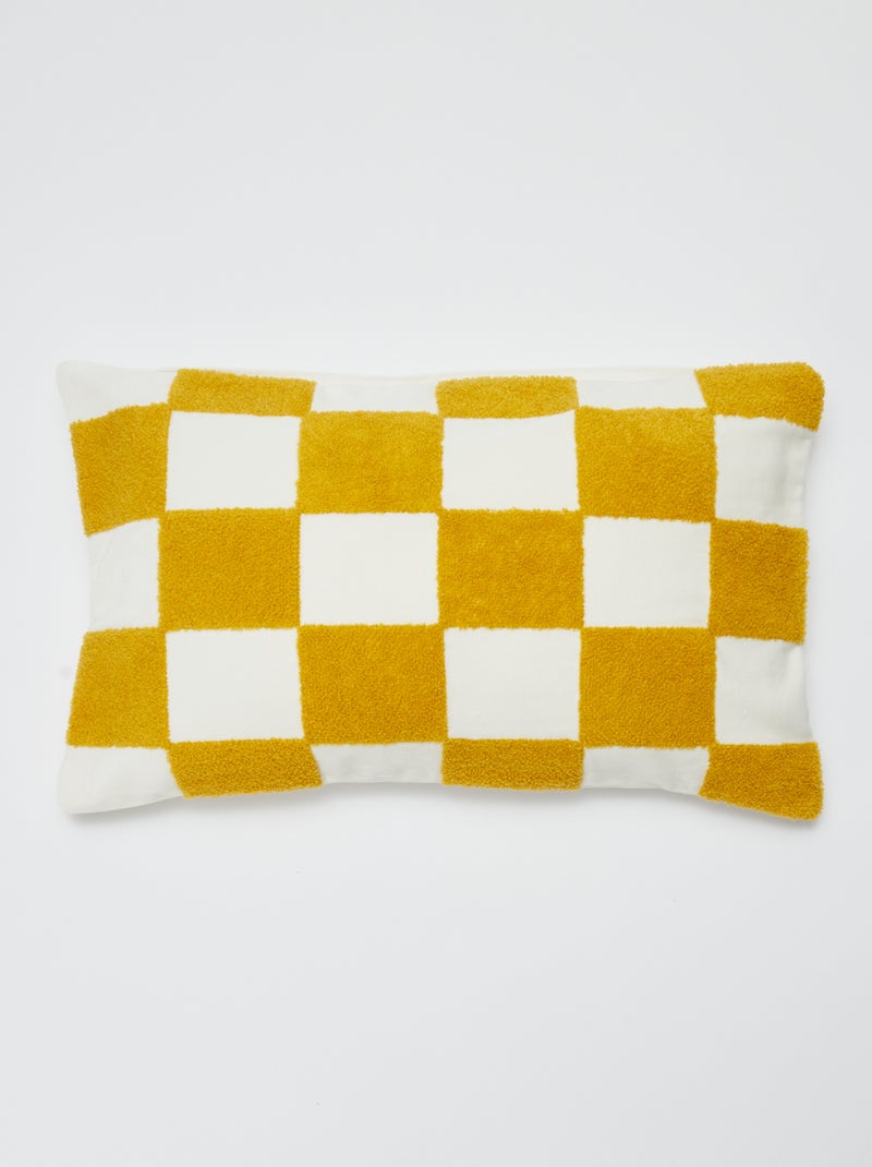 Capa de almofada com motivo xadrez - Kiabi Home AMARELO - Kiabi