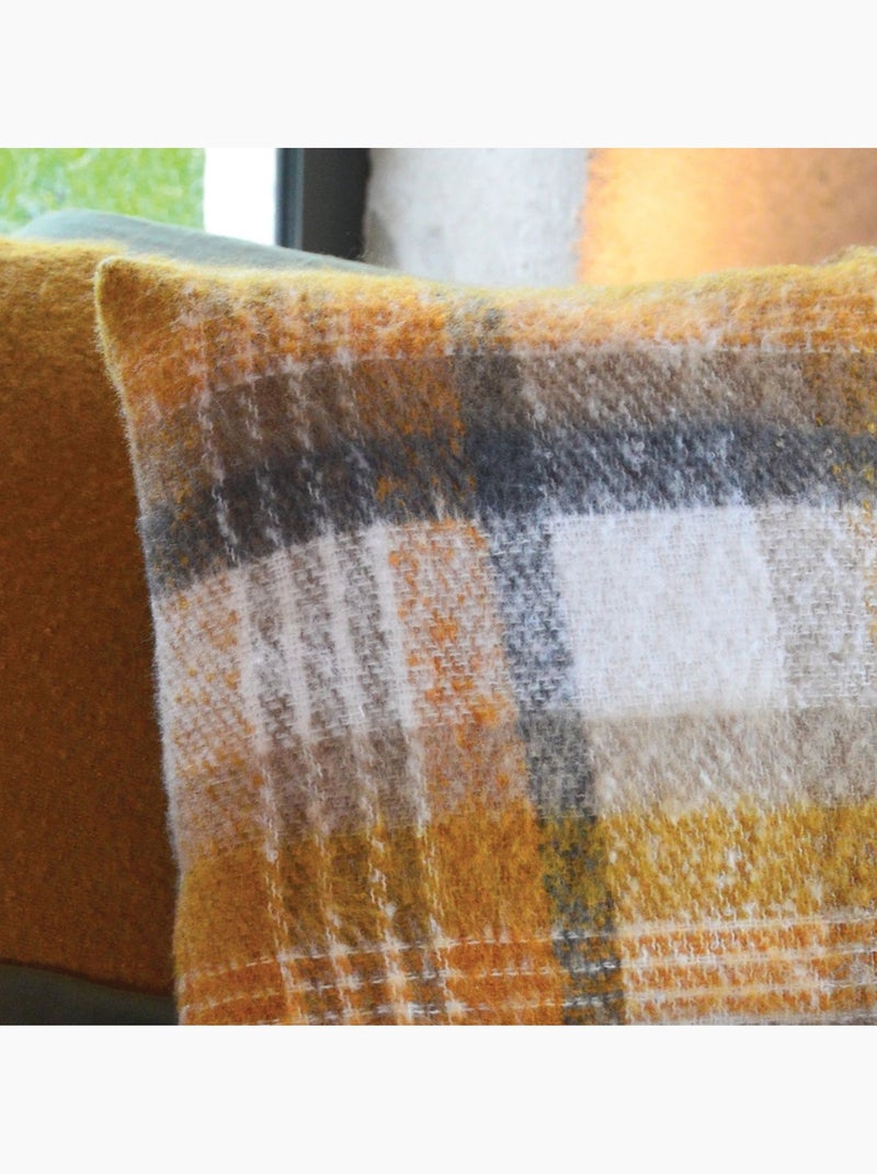 Capa de almofada com padrão tartan escocês Amarelo - Kiabi