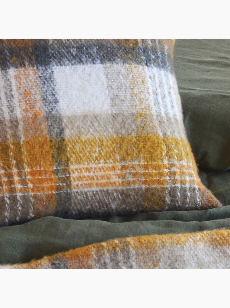 Capa de almofada com padrão tartan escocês Amarelo - Kiabi