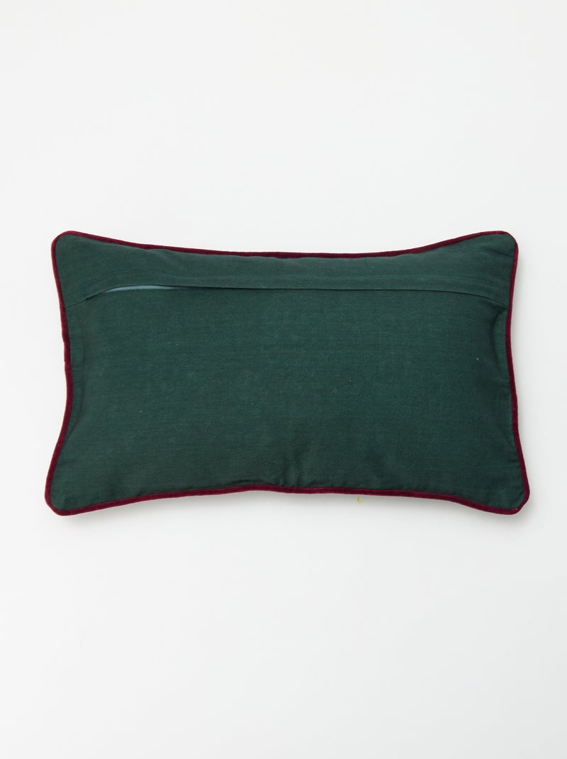 Capa de almofada de Natal em algodão 30 x 50 cm Verde - Kiabi