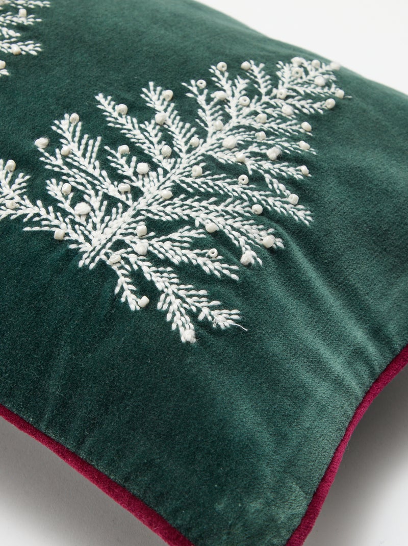 Capa de almofada de Natal em algodão 30 x 50 cm Verde - Kiabi