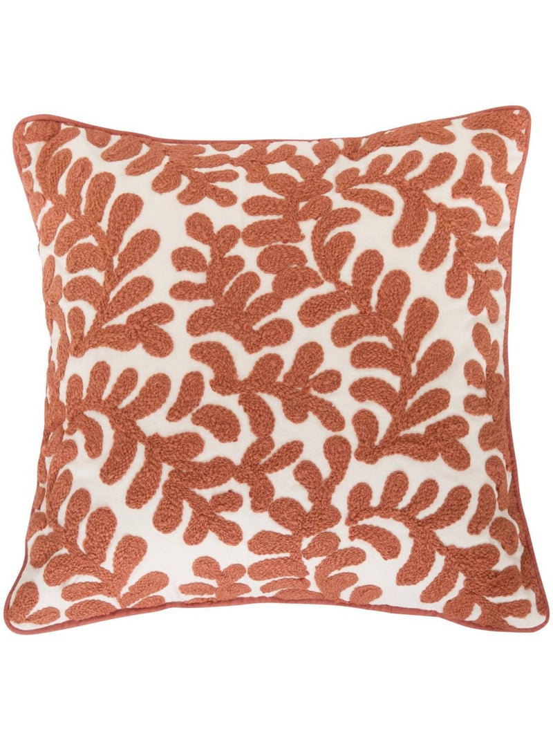 Capa de almofada em algodão com padrão vegetal Terracota - Kiabi