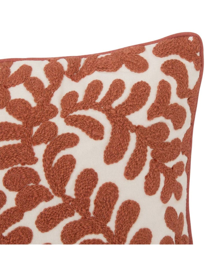 Capa de almofada em algodão com padrão vegetal Terracota - Kiabi
