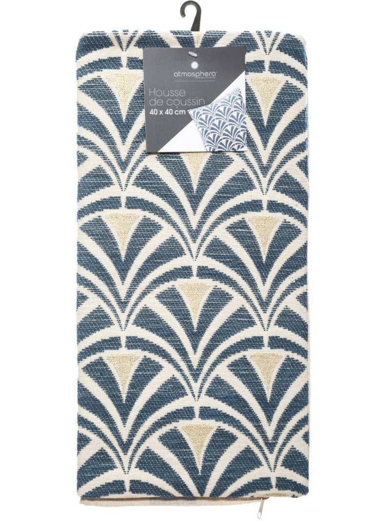 Capa de almofada em chenille geométrica Azul - Kiabi