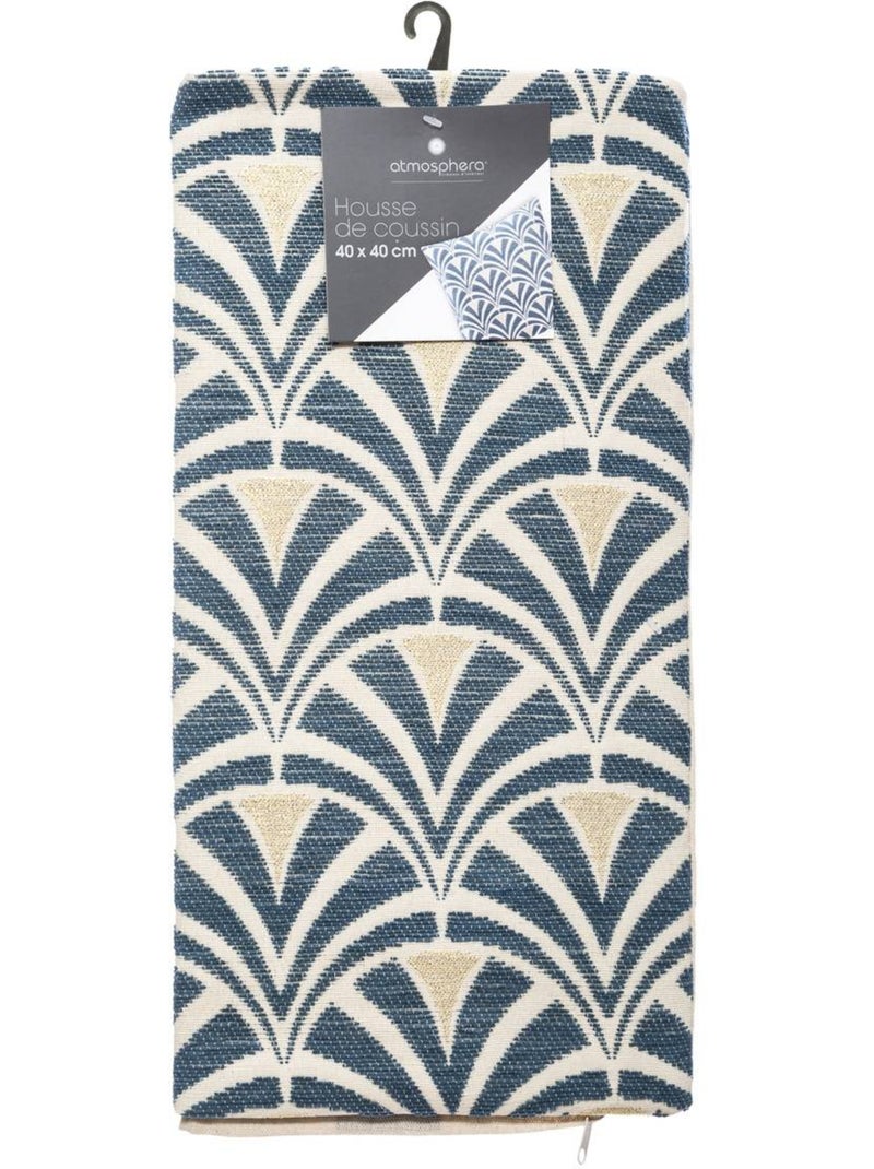 Capa de almofada em chenille geométrica Azul - Kiabi