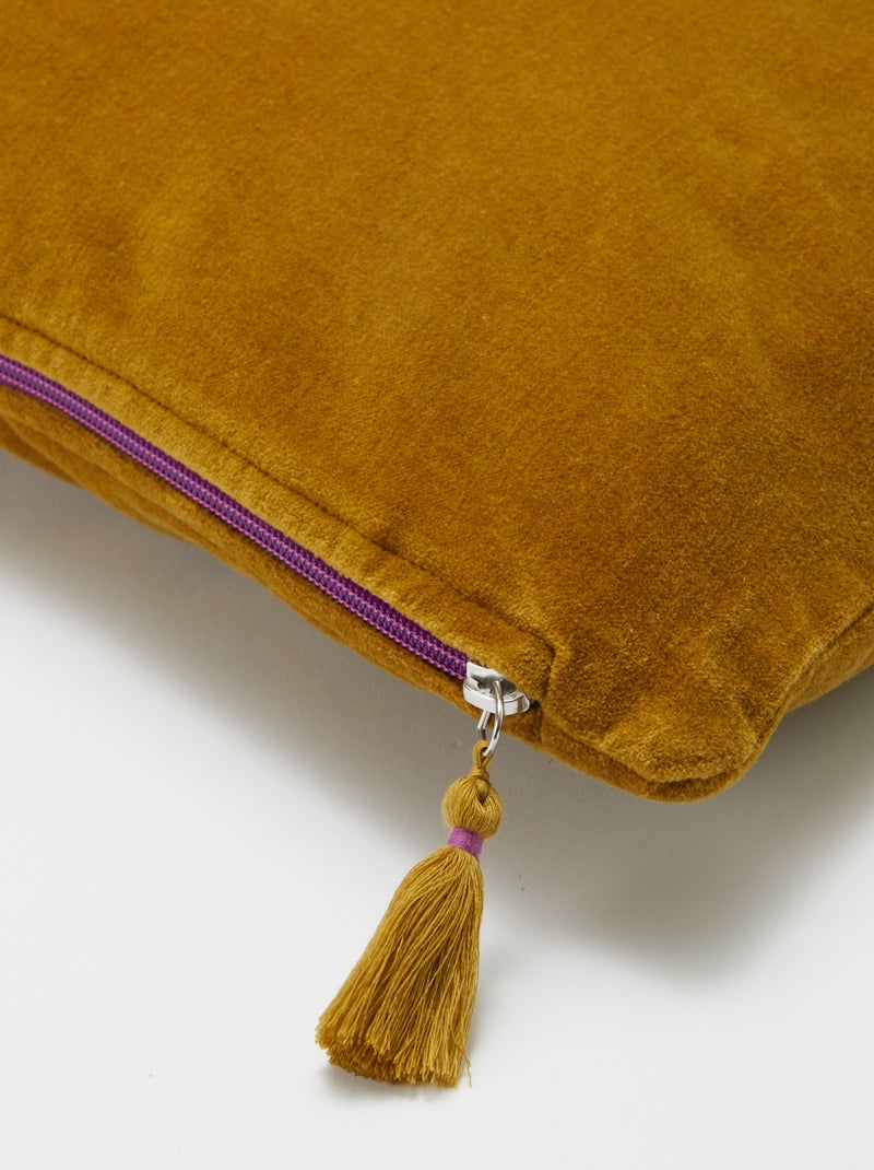 Capa de almofada em veludo (45 x 45 cm) AMARELO - Kiabi