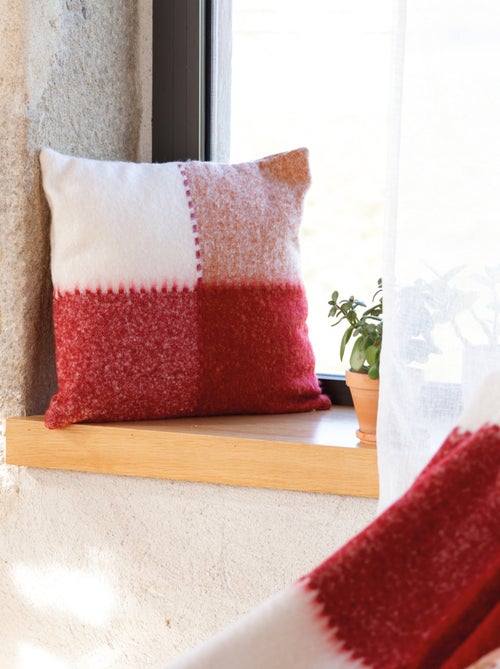 Capa de almofada em xadrez de mohair - Kiabi
