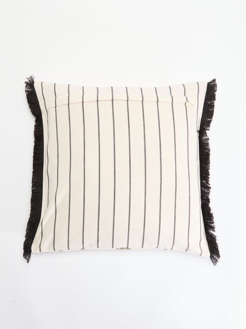 Capa de almofada estampada com franjas - Kiabi