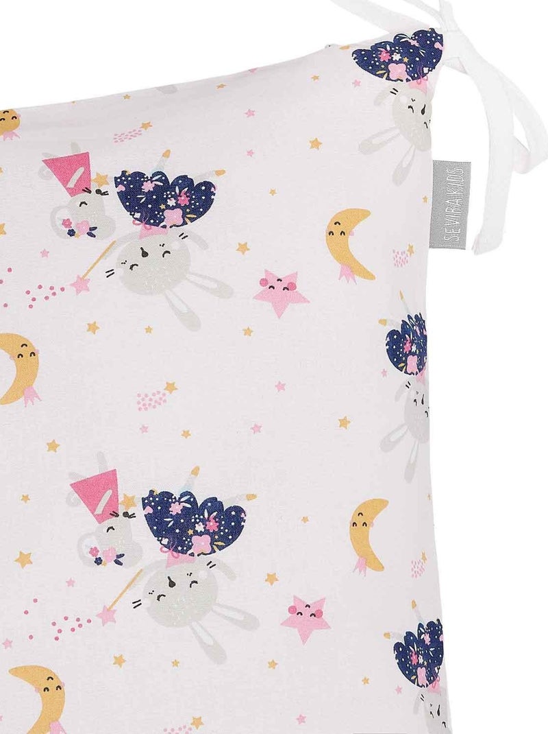 Capa de almofada modular em algodão para amarrar | sevira kids Rosa - Kiabi
