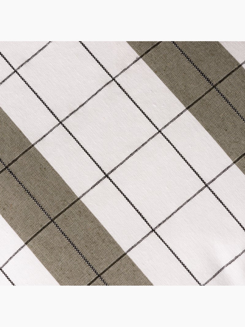 Capa de almofada quadrada às riscas com quadrados em relevo - Gamusi. Verde - Kiabi