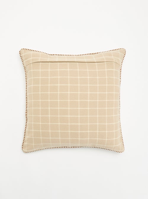 Capa de almofada quadrada com flores bordadas - Kiabi