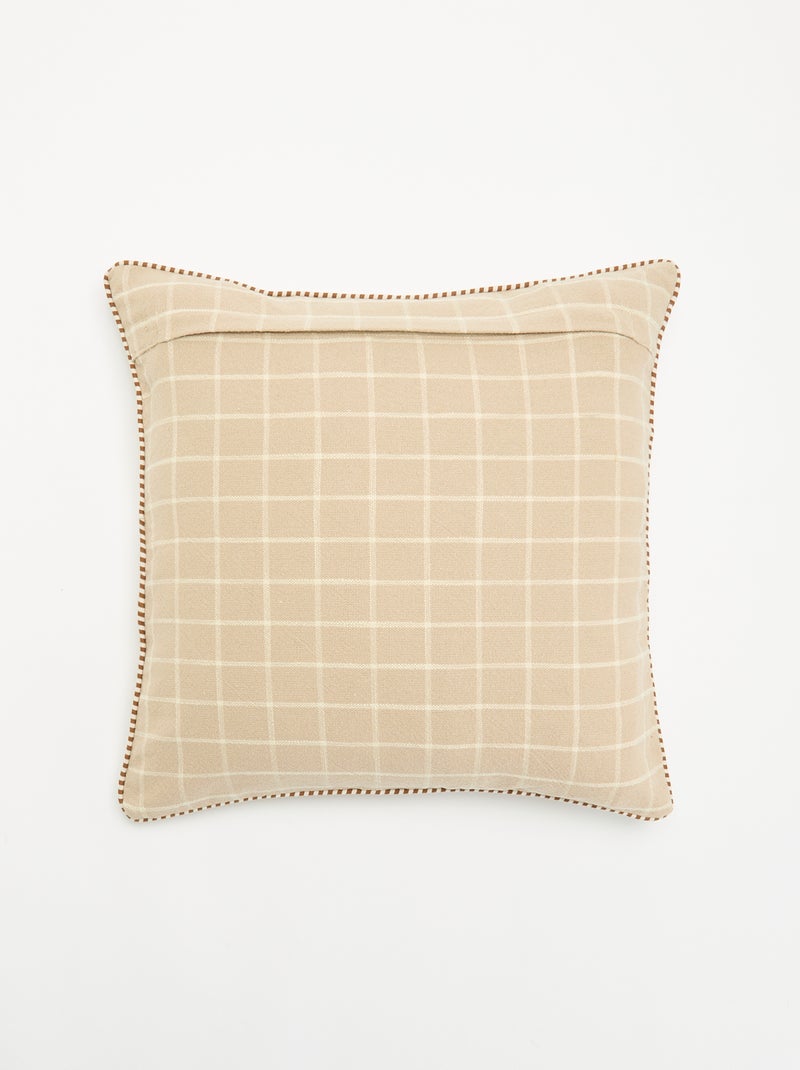 Capa de almofada quadrada com flores bordadas Beige - Kiabi